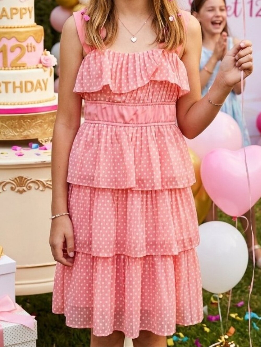 Candies tiered ruffle Polka Dot Dress